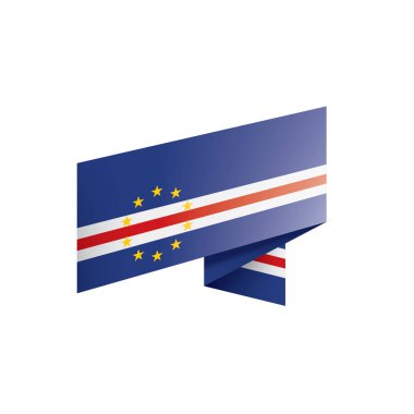 Cape Verde bayrağı, beyaz arkaplanda vektör çizimi