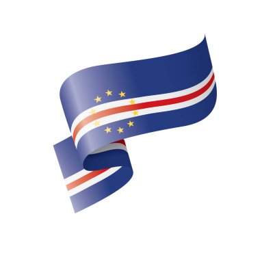 Cape Verde bayrağı, beyaz arkaplanda vektör çizimi