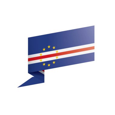 Cape Verde bayrağı, beyaz arkaplanda vektör çizimi