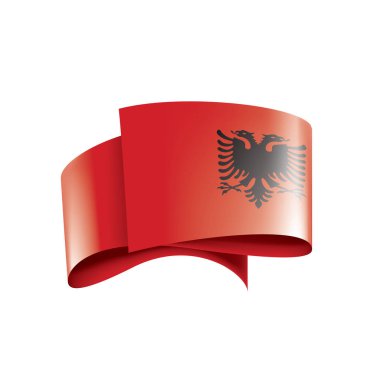 Arnavutluk bayrağı, beyaz bir arka plan üzerinde vektör çizim