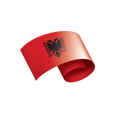 Arnavutluk bayrağı, beyaz bir arka plan üzerinde vektör çizim