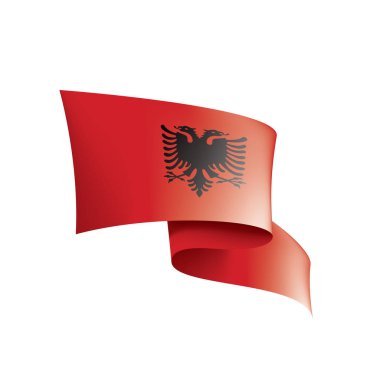 Arnavutluk bayrağı, beyaz bir arka plan üzerinde vektör çizim