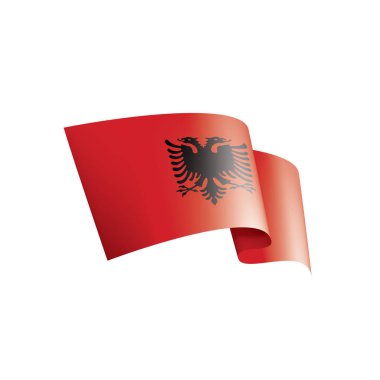 Arnavutluk bayrağı, beyaz bir arka plan üzerinde vektör çizim