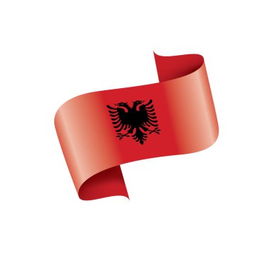 Arnavutluk bayrağı, beyaz bir arka plan üzerinde vektör çizim