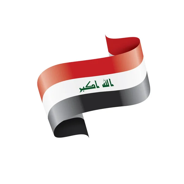 Irak bayrağı, beyaz bir arka plan üzerinde vektör çizim — Stok Vektör