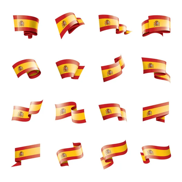 Drapeau espagne, illustration vectorielle sur fond blanc — Image vectorielle