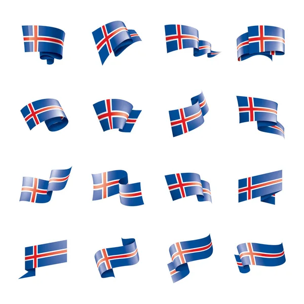 Flaga Islandii, ilustracja wektora na białym tle — Wektor stockowy