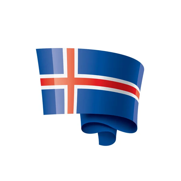 Bandeira da Islândia, ilustração vetorial sobre um fundo branco —  Vetores de Stock