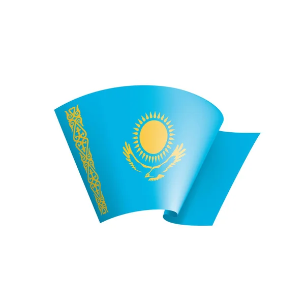 Bandera de Kazajstán, ilustración vectorial sobre fondo blanco — Archivo Imágenes Vectoriales