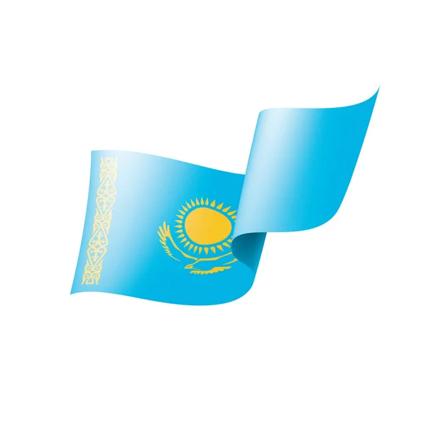 Bandiera Kazakistan, illustrazione vettoriale su sfondo bianco — Vettoriale Stock