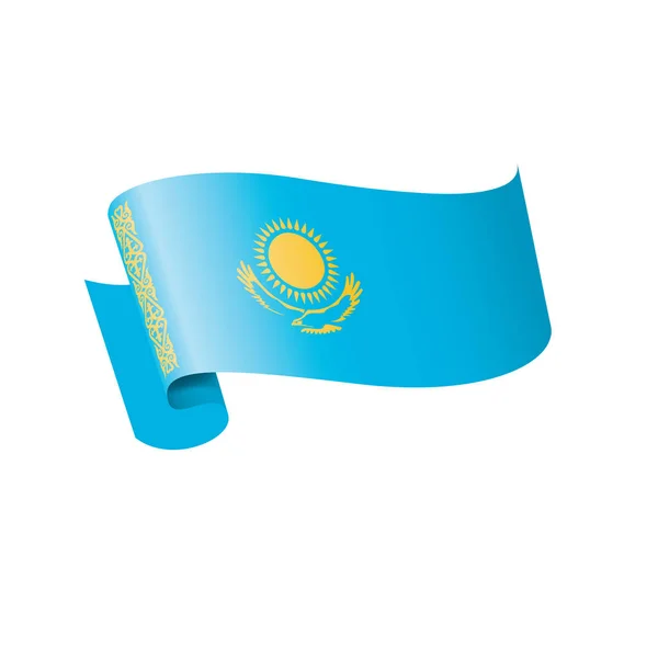 Drapeau Kazakhstan, illustration vectorielle sur fond blanc — Image vectorielle