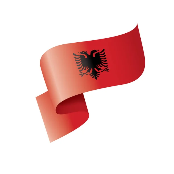 Albaniens flagga, vektorillustration på vit bakgrund — Stock vektor