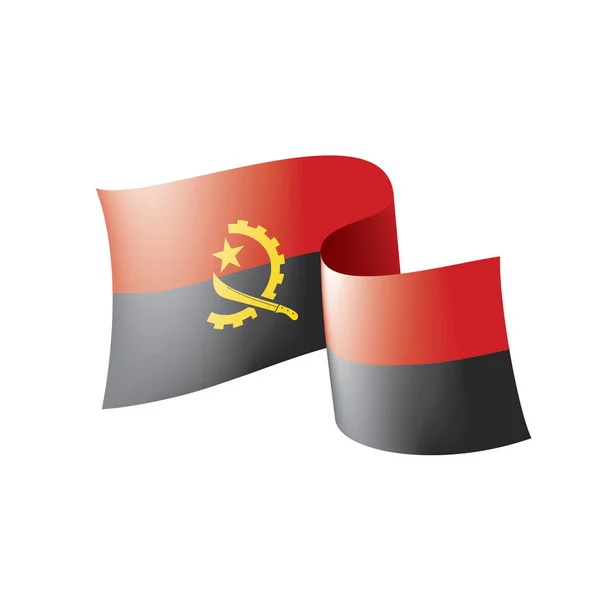 Bandeira de Angola, ilustração vetorial sobre fundo branco — Vetor de Stock