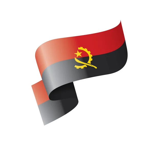 Angolas flagga, vektorillustration på vit bakgrund — Stock vektor