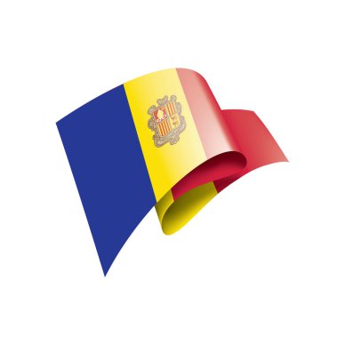 Andora bayrak, beyaz bir arka plan üzerinde vektör çizim