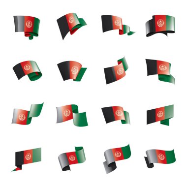 Afganistan bayrağı, beyaz bir arka plan üzerinde vektör çizim