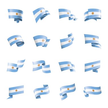 Arjantin bayrağı, beyaz bir arka plan üzerinde vektör çizim