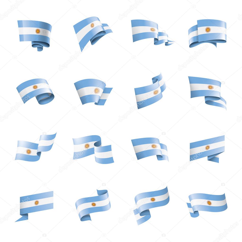 Argentina flag, vector illustration on a white background