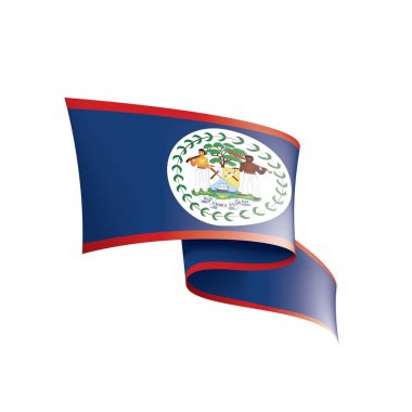Belize bayrağı, beyaz bir arka plan üzerinde vektör çizim