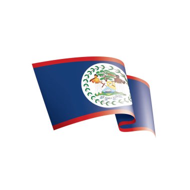 Belize bayrağı, beyaz bir arka plan üzerinde vektör çizim