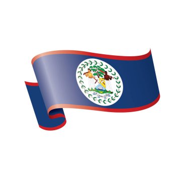 Belize bayrağı, beyaz bir arka plan üzerinde vektör çizim