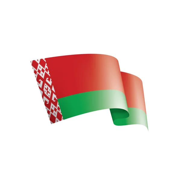 Beyaz Rusya bayrağı, beyaz bir arka plan üzerinde vektör çizim — Stok Vektör