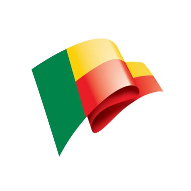 Benin bayrağı, beyaz bir arka plan üzerinde vektör çizim