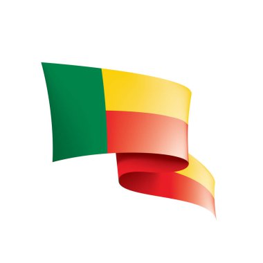 Benin bayrağı, beyaz bir arka plan üzerinde vektör çizim