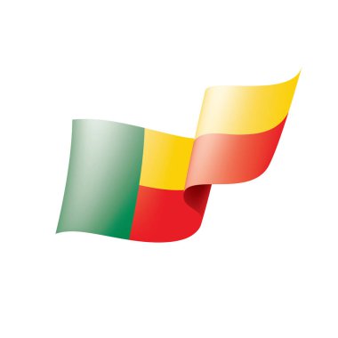 Benin bayrağı, beyaz bir arka plan üzerinde vektör çizim