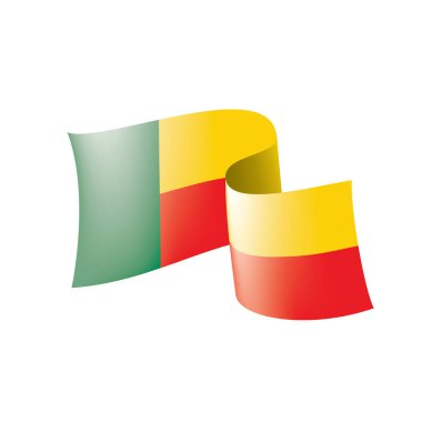 Benin bayrağı, beyaz bir arka plan üzerinde vektör çizim