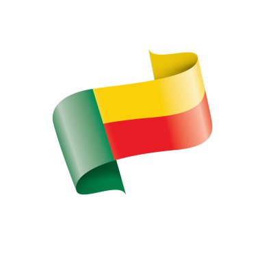 Benin bayrağı, beyaz bir arka plan üzerinde vektör çizim