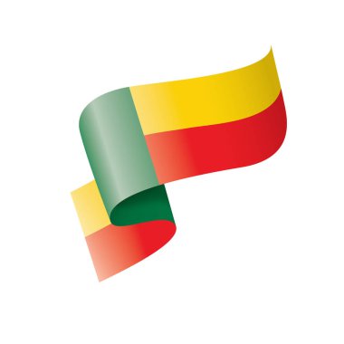 Benin bayrağı, beyaz bir arka plan üzerinde vektör çizim