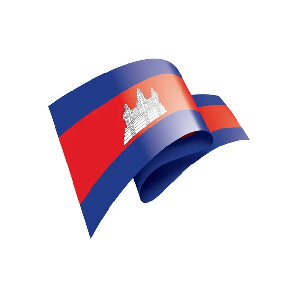 Vlag van Cambodja, vectorillustratie op een witte achtergrond — Stockvector