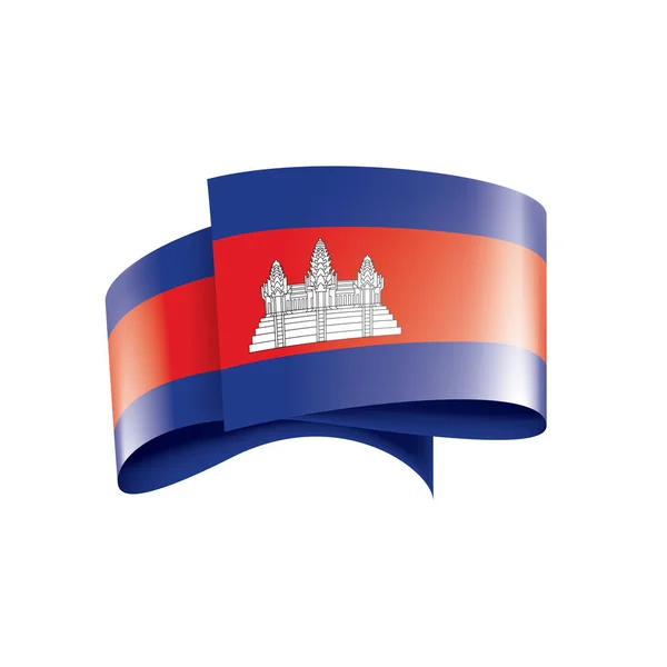 Drapeau du Cambodge, illustration vectorielle sur fond blanc — Image vectorielle