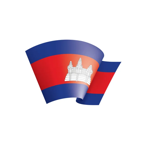 Drapeau du Cambodge, illustration vectorielle sur fond blanc — Image vectorielle