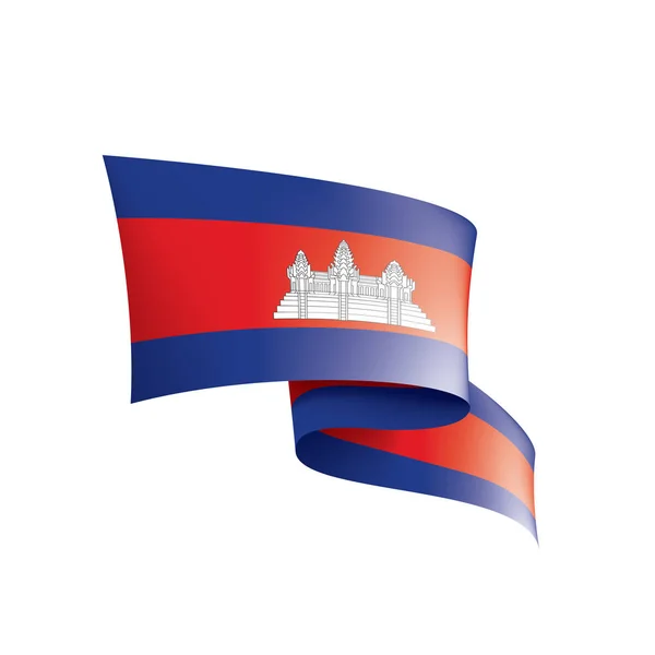 Bandeira do Camboja, ilustração vetorial sobre um fundo branco — Vetor de Stock