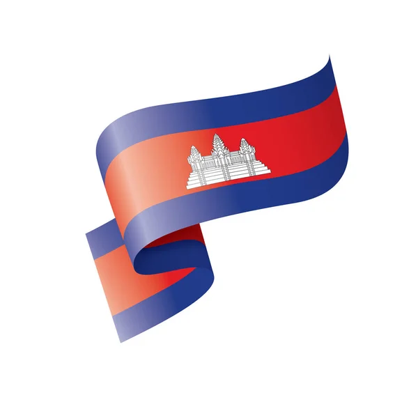 Bandera de Camboya, ilustración vectorial sobre fondo blanco — Vector de stock