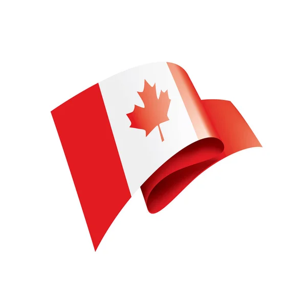 Drapeau National Canada Illustration Vectorielle Sur Fond Blanc — Image vectorielle