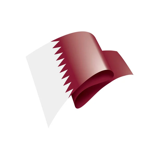 Bandeira do Qatar, ilustração vetorial sobre um fundo branco — Vetor de Stock