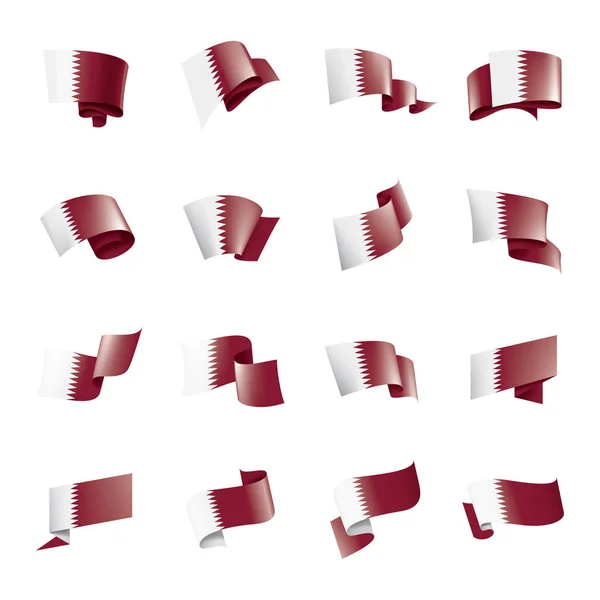Qatars flagga, vektorillustration på vit bakgrund — Stock vektor
