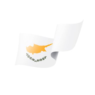Kıbrıs bayrağı, beyaz bir arka plan üzerinde vektör çizim