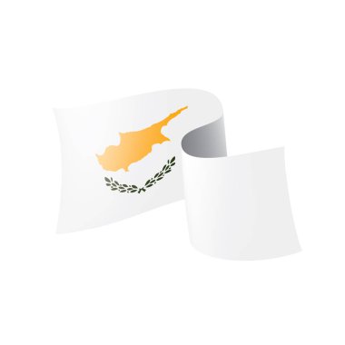 Kıbrıs bayrağı, beyaz bir arka plan üzerinde vektör çizim