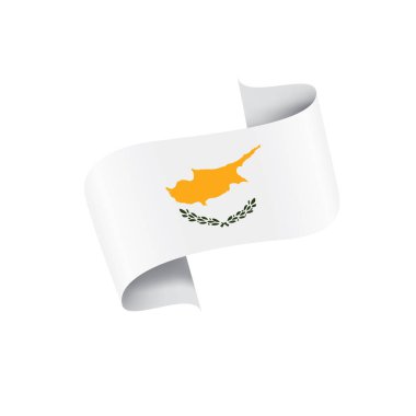 Kıbrıs bayrağı, beyaz bir arka plan üzerinde vektör çizim