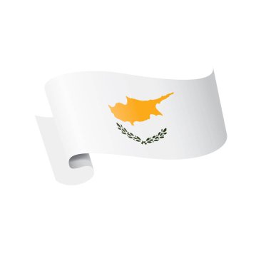 Kıbrıs bayrağı, beyaz bir arka plan üzerinde vektör çizim