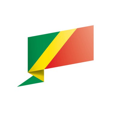 Beyaz arkaplanda Kongo bayrağı, vektör illüstrasyonu