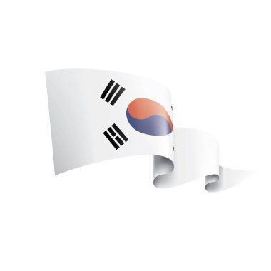 Güney Kore bayrağı, beyaz bir arka plan üzerinde vektör çizim