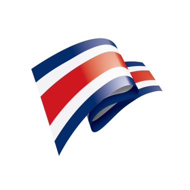 Kosta Rika bayrağı, beyaz arkaplanda vektör illüstrasyonu