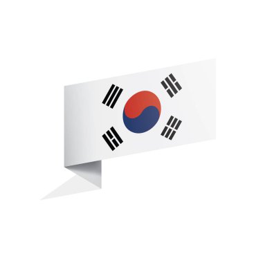 Güney Kore bayrağı, beyaz bir arka plan üzerinde vektör çizim