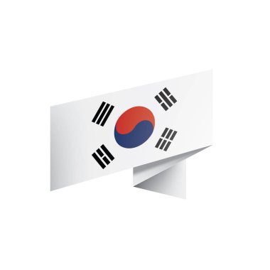 Güney Kore bayrağı, beyaz bir arka plan üzerinde vektör çizim