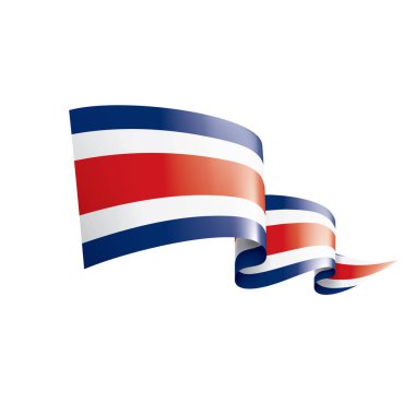 Kosta Rika bayrağı, beyaz arkaplanda vektör illüstrasyonu